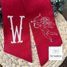 Load image into Gallery viewer, Linen Wreath/Basket Sash - Vintage Cupid