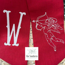 Load image into Gallery viewer, Linen Wreath/Basket Sash - Vintage Cupid