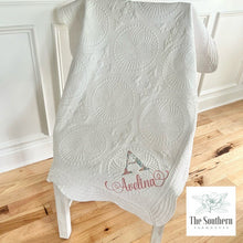 Load image into Gallery viewer, Heirloom Cotton Baby Quilt & Pillow Cover - Floral Alphabet