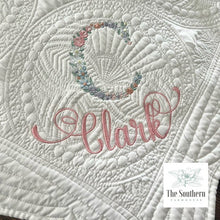 Load image into Gallery viewer, Heirloom Cotton Baby Quilt & Pillow Cover - Floral Alphabet