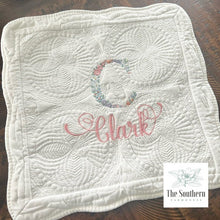 Load image into Gallery viewer, Heirloom Cotton Baby Quilt & Pillow Cover - Floral Alphabet