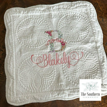 Load image into Gallery viewer, Heirloom Cotton Baby Quilt & Pillow Cover - Floral Alphabet