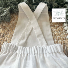 Load image into Gallery viewer, Linen Baby Romper - Baby Boy Vintage Ribbon Frame