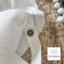 Load image into Gallery viewer, Linen Baby Romper - Baby Boy Vintage Ribbon Frame