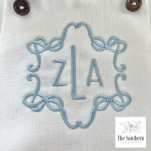 Load image into Gallery viewer, Linen Baby Romper - Baby Boy Vintage Ribbon Frame