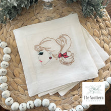 Load image into Gallery viewer, Set of 4 Embroidered Cocktail Napkins - Vintage Barbie