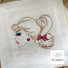 Load image into Gallery viewer, Set of 4 Embroidered Cocktail Napkins - Vintage Barbie