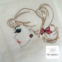 Load image into Gallery viewer, Set of 4 Embroidered Cocktail Napkins - Vintage Barbie