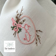 Load image into Gallery viewer, Willow Framed Easter Egg Embroidered Luncheon, Dinner & Cocktail Napkins