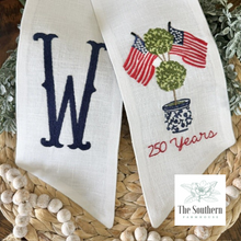 Load image into Gallery viewer, Linen Wreath/Basket Sash - 250 Years of Freedom