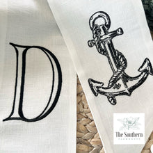 Load image into Gallery viewer, Linen Wreath/Basket Sash - Anchors Away