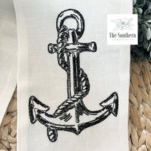 Load image into Gallery viewer, Linen Wreath/Basket Sash - Anchors Away