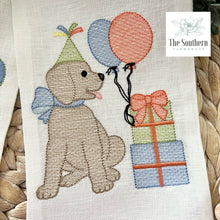 Load image into Gallery viewer, Linen Wreath/Basket Sash - Birthday Puppy