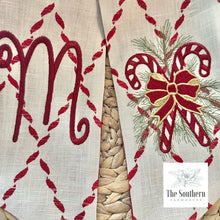 Load image into Gallery viewer, Linen Wreath/Basket Sash - Candy Cane Lane Limited Edition Sash