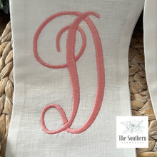 Load image into Gallery viewer, Linen Wreath/Basket Sash - Cherry Blossom Monogram