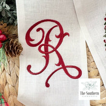 Load image into Gallery viewer, Linen Wreath/Basket Sash - Filigree Christmas Tree