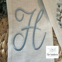 Load image into Gallery viewer, Linen Wreath/Basket Sash - Forget Me Not Easter Egg