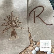 Load image into Gallery viewer, Linen Wreath/Basket Sash - Harvest Wheat Bouquet