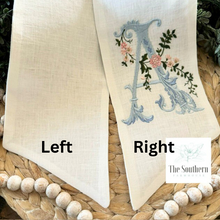 Load image into Gallery viewer, Linen Wreath/Basket Sash - Heirloom Monogram