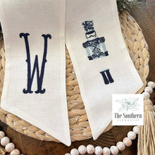 Load image into Gallery viewer, Linen Wreath/Basket Sash - Chinoiserie Nutcracker