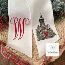 Load image into Gallery viewer, Linen Wreath/Basket Sash - Holiday Church