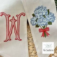 Load image into Gallery viewer, Linen Wreath/Basket Sash - Hydrangea Bouquet