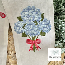 Load image into Gallery viewer, Linen Wreath/Basket Sash - Hydrangea Bouquet
