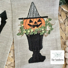 Load image into Gallery viewer, Linen Wreath/Basket Sash - Jack-O-Lantern Topiary