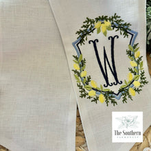 Load image into Gallery viewer, Linen Wreath/Basket Sash - Limoncello Crest