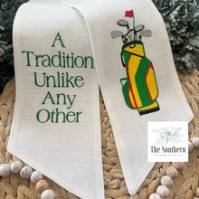 Load image into Gallery viewer, Linen Wreath/Basket Sash - The Masters Golf Bag