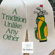 Load image into Gallery viewer, Linen Wreath/Basket Sash - The Masters Golf Bag