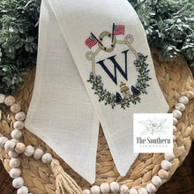Load image into Gallery viewer, Linen Wreath/Basket Sash - Nantucket Crest