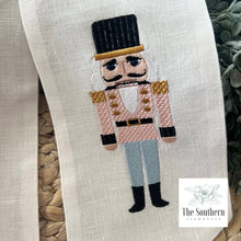 Load image into Gallery viewer, Linen Wreath/Basket Sash - Holiday Pastel Nutcracker