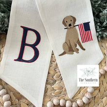 Load image into Gallery viewer, Linen Wreath/Basket Sash - Patriotic Pup