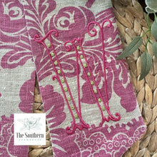 Load image into Gallery viewer, Linen Wreath/Basket Sash - Bold Pink Damask Limited Edition Sash