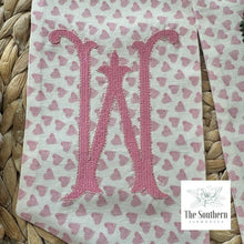 Load image into Gallery viewer, Linen Wreath/Basket Sash - Pink Hearts Chinoiserie Topiary Limited Edition Sash