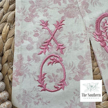 Load image into Gallery viewer, Linen Wreath/Basket Sash - Pink Rose Toile Limited Edition Sash