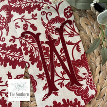 Load image into Gallery viewer, Linen Wreath/Basket Sash - Scarlet Jacobean Limited Edition Sash