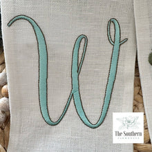 Load image into Gallery viewer, Linen Wreath/Basket Sash - Robin Nest with Monogram