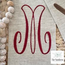 Load image into Gallery viewer, Linen Wreath/Basket Sash - Winter Holiday Skis