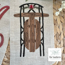 Load image into Gallery viewer, Linen Wreath/Basket Sash - Winter Holiday Sled