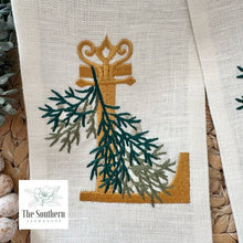 Load image into Gallery viewer, Linen Wreath/Basket Sash - Juniper Berry Branch