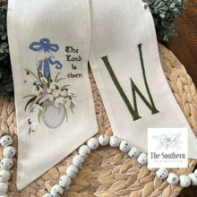 Load image into Gallery viewer, Linen Wreath/Basket Sash - The Lord Is Risen