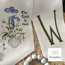 Load image into Gallery viewer, Linen Wreath/Basket Sash - The Lord Is Risen