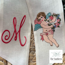 Load image into Gallery viewer, Linen Wreath/Basket Sash - Vintage Cherub