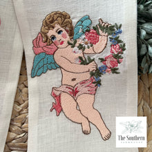 Load image into Gallery viewer, Linen Wreath/Basket Sash - Vintage Cherub