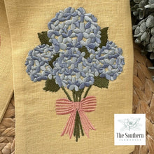 Load image into Gallery viewer, Linen Wreath/Basket Sash - Hydrangea Bouquet Limited Edition Yellow Linen
