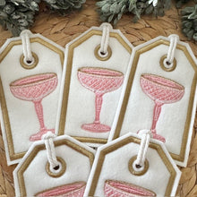 Load image into Gallery viewer, Reusable Gift Tags - Pink Crystal Champagne Coupes
