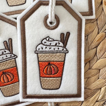 Load image into Gallery viewer, Reusable Gift Tags - Pumpkin Spice Lattes