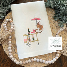 Load image into Gallery viewer, Tea/Guest Towel - Chinoiserie Monkey Bar Cart